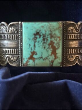 Handcrafted Turquoise and Silver Cuff Bracelet